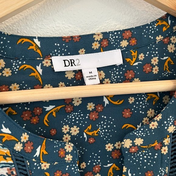 DR2 Women's Paisley Printed Cap Sleeve V-Neck Tunic Blouse Size Medium - Picture 8 of 8